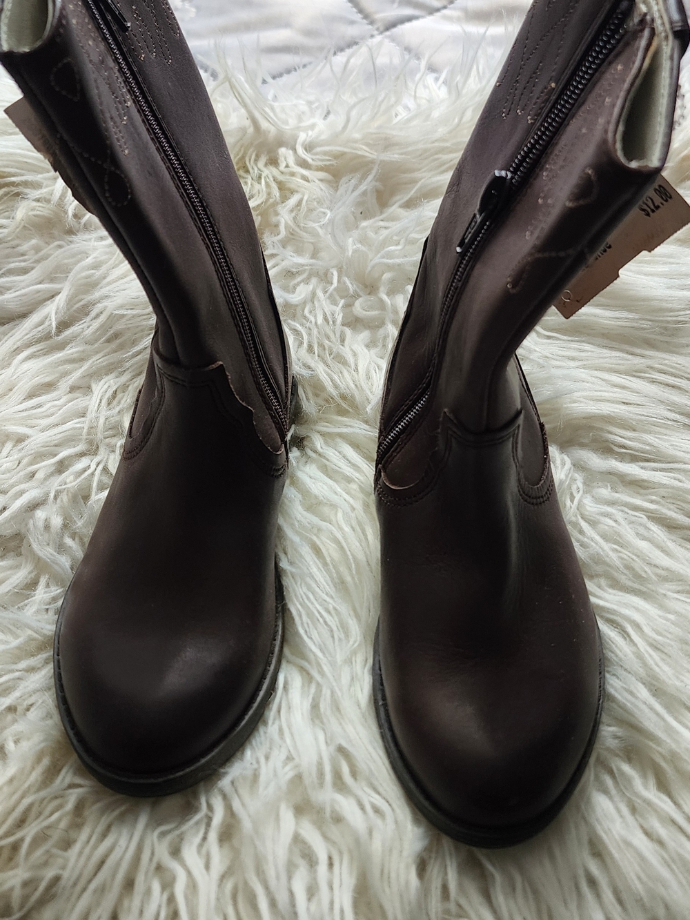 Toddler Clarks Dark Brown Leather Mid-Calf Zip  Boots Size 10m